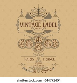 Old vintage card with floral ornament - vector