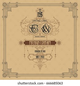 Old vintage card with floral ornament - vector