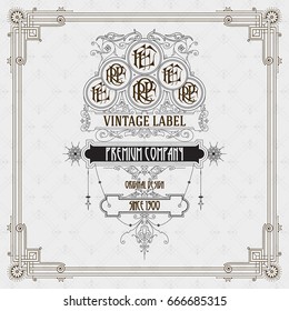 Old vintage card with floral ornament - vector