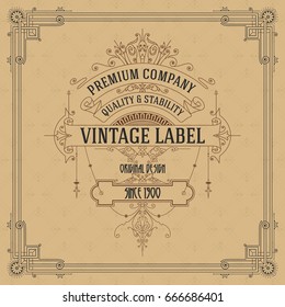 Old vintage card with floral ornament - vector
