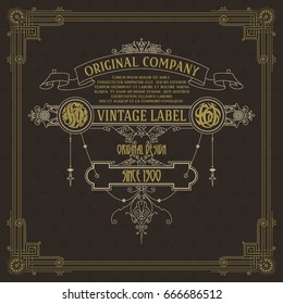 Old vintage card with floral ornament - vector