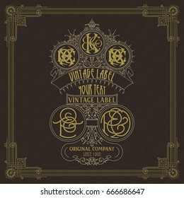 Old vintage card with floral ornament - vector