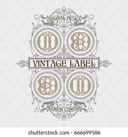 Old vintage card with floral ornament - vector