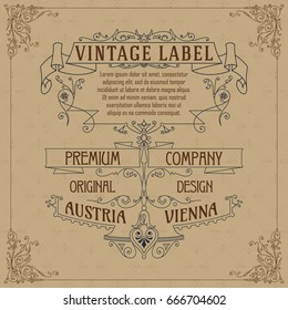 Old vintage card with floral ornament - vector