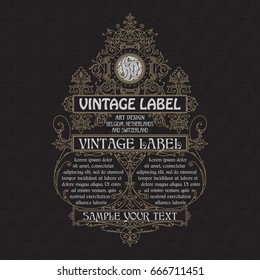 Old vintage card with floral ornament - vector