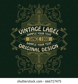 Old vintage card with floral ornament - vector