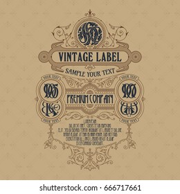 Old vintage card with floral ornament - vector