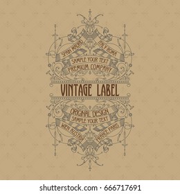 Old vintage card with floral ornament - vector