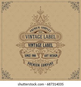 Old vintage card with floral ornament - vector