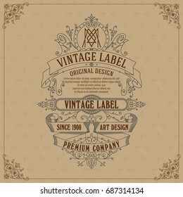 Old vintage card with floral ornament - vector