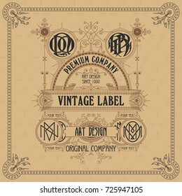 Old vintage card with floral ornament - vector