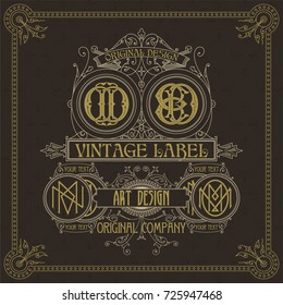 Old vintage card with floral ornament - vector