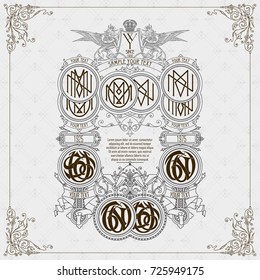Old vintage card with floral ornament - vector