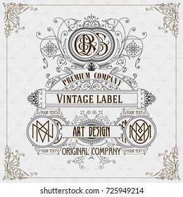 Old vintage card with floral ornament - vector