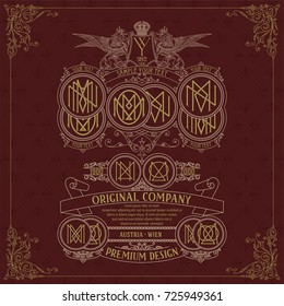 Old vintage card with floral ornament - vector