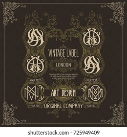 Old vintage card with floral ornament - vector