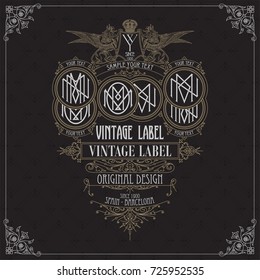 Old vintage card with floral ornament - vector