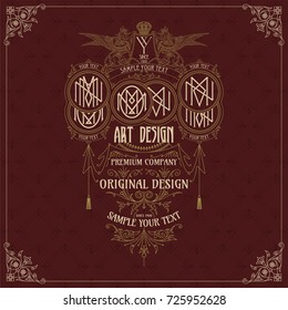 Old vintage card with floral ornament - vector