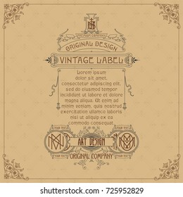 Old vintage card with floral ornament - vector