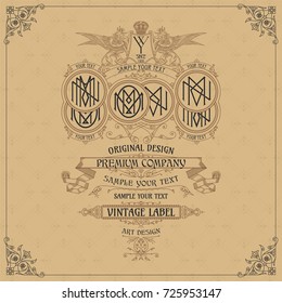 Old vintage card with floral ornament - vector