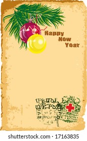 Old vintage Christmas greeting card