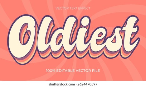 Antiga vintage efeito de texto editável Retro Cultura 3d desenho animado estilo vetor premium