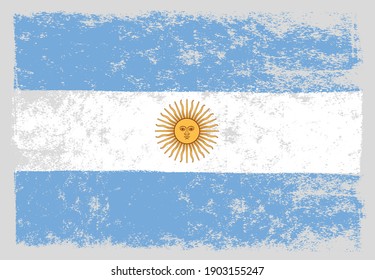 Old vintage flag of Argentina.