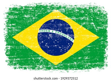 Old vintage flag of Brazil.