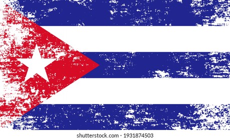 Old vintage flag of Cuba.