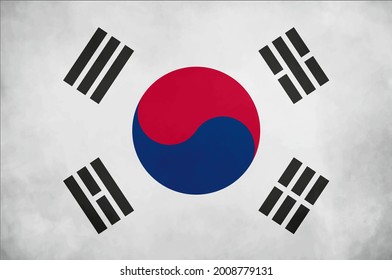Old vintage flag of Korea.