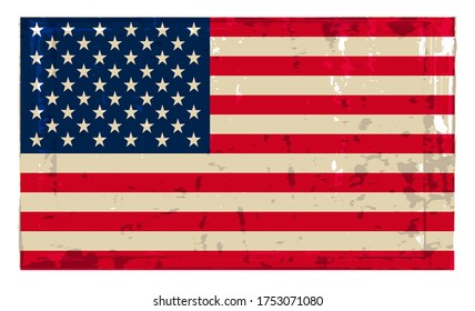 Old vintage flag of United States.