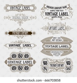 Old vintage floral elements - ribbons, monograms, stripes, lines, angles,border, frame,label, logo - vectors