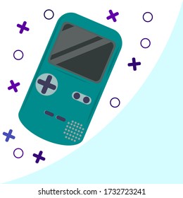an old vintage game console in a flat style. Illustration with for motion design, user interface, computer game, animation, and clothing design.