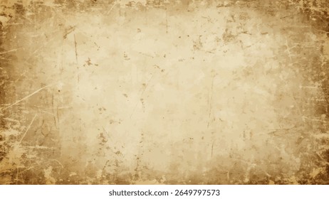 Old vintage grunge background with distressed paper texture, aged brown surface with scratches, retro style design element for creative vintage projects