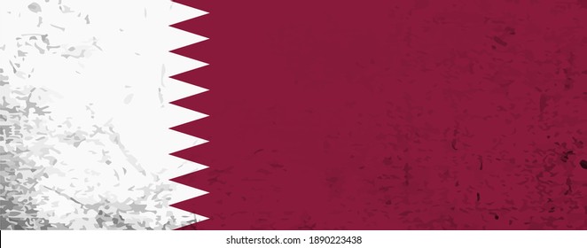 Old Vintage Grunge Qatar Flag.