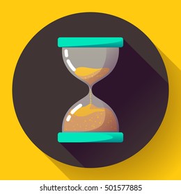 old vintage hourglass icon flat vector - time icon symbol