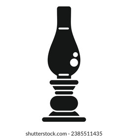 Old vintage kerosene lamp icon simple vector. Camp metal tank. Oil lantern