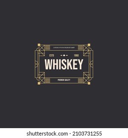 Old Vintage label badge emblem, artdeco vector illustration