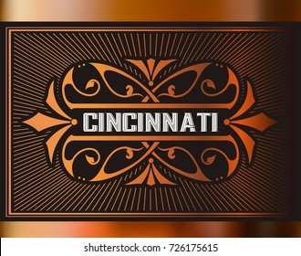 Old Vintage Label Cincinnati