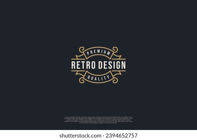 Decoraciones antiguas de etiquetas antiguas adornadas con el logotipo de las etiquetas antiguas. Elemento de diseño del vector
