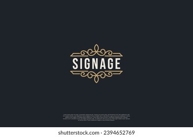 Old vintage label ornament logo antique label decorations. Vector design element
