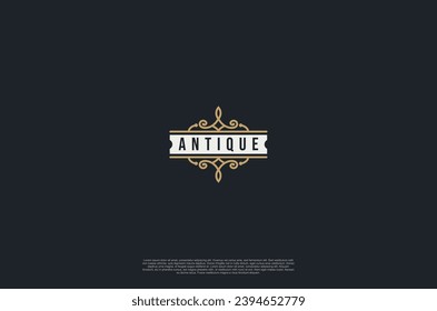 Decoraciones antiguas de etiquetas antiguas adornadas con el logotipo de las etiquetas antiguas. Elemento de diseño del vector
