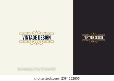 Old vintage label ornament logo antique label decorations. Vector design element
