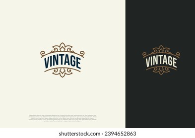 Old vintage label ornament logo antique label decorations. Vector design element
