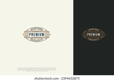 Old vintage label ornament logo antique label decorations. Vector design element
