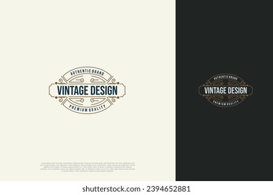 Old vintage label ornament logo antique label decorations. Vector design element
