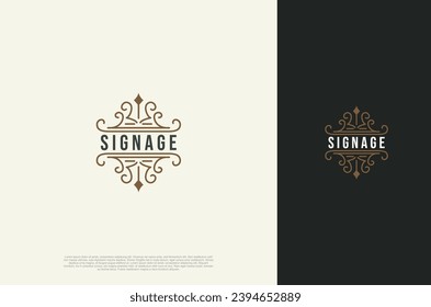 Old vintage label ornament logo antique label decorations. Vector design element
