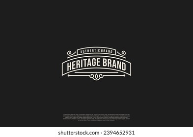 Old vintage label ornament logo antique label decorations. Vector design element
