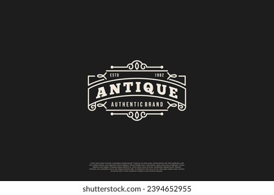 Old vintage label ornament logo antique label decorations. Vector design element
