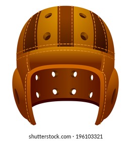 Old, Vintage Leather American Football Sport Helmet.